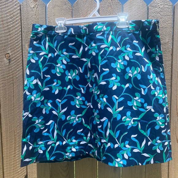 DRAPER JAMES | Blue Green Floral Print Aline Skirt - Picture 3 of 8